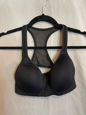 PINK Victoria's Secret Black Racerback Padded Sports Bra